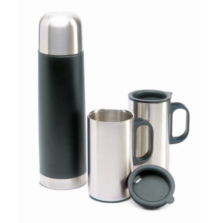 Termo con 2 tazas acero inoxidable personalizado